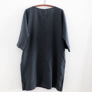 notperfectlinen NPL Charcoal Grey Linen November Tunic Dress S/M w/Swatches